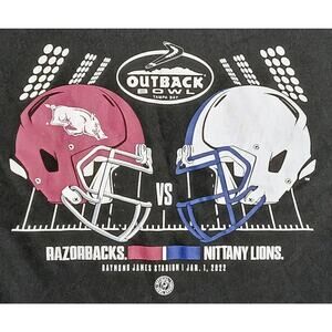 2022 Outback Bowl Performance Shirt Arkansas v Penn State Men's XXL Black